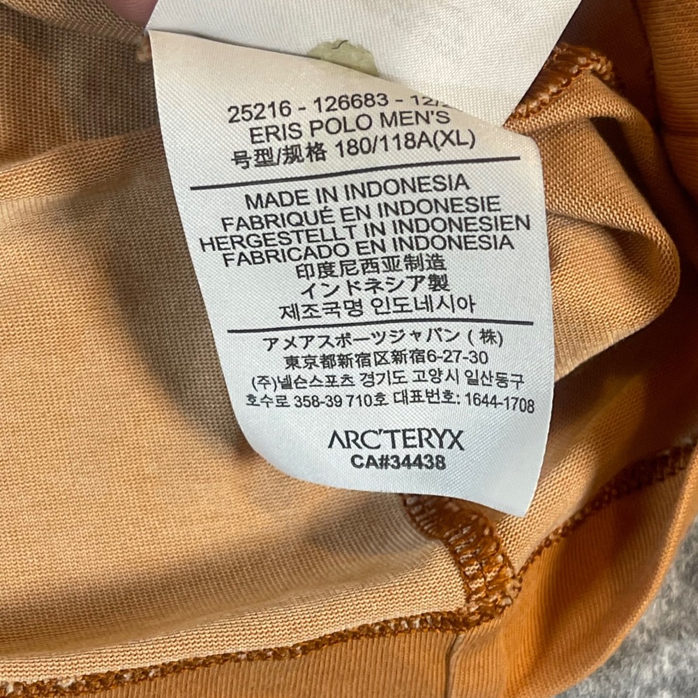 Arcteryx Eris Polo Mens XL Orange Short Sleeve Snap Placket Shirt 25216 - Picture 6 of 9